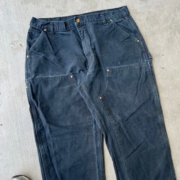 Vintage Y2K Carhartt black double knee work wear carpenter pants - Picture 2 of 6